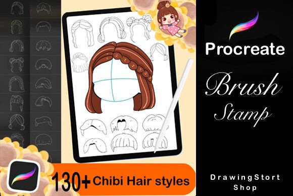 Download 130+ Procreate Hair Stamp Brushes - Procreate hair Collection