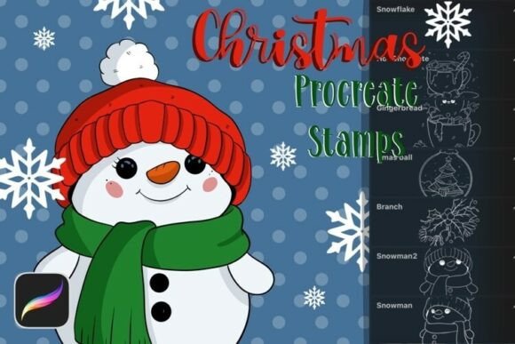 Download Christmas Brush Stamp for Procreate - Christmas brush Collection