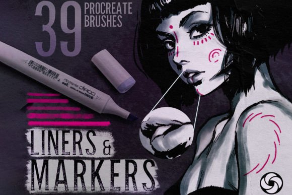 Download Procreate Liner &amp; Marker Brushes - Procreate line Collection